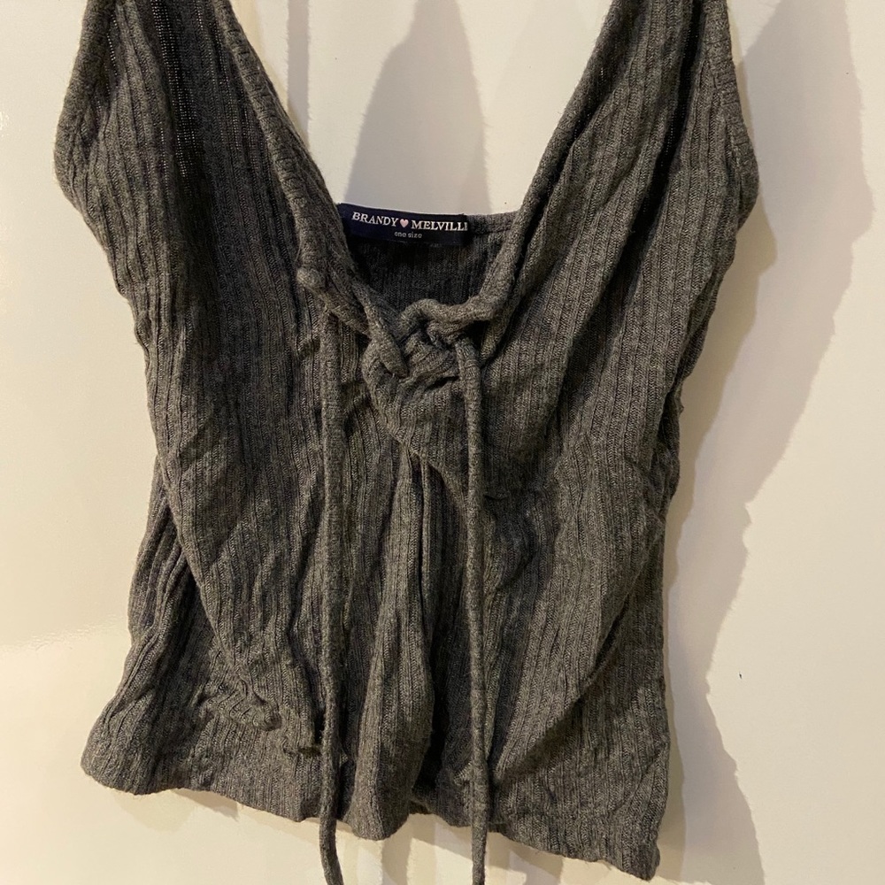 Brandy Melville front tie tank crop